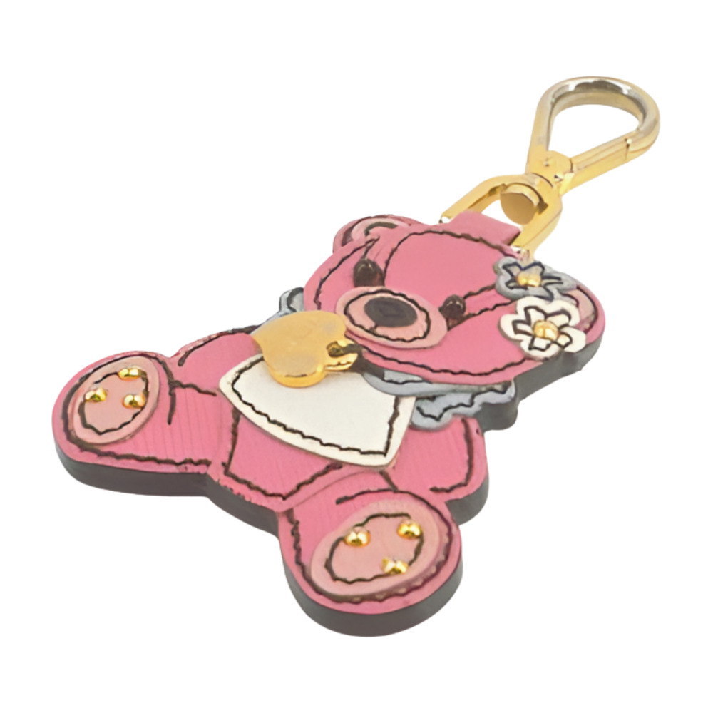 Prada Bear Bag Charm - Gold & Pink